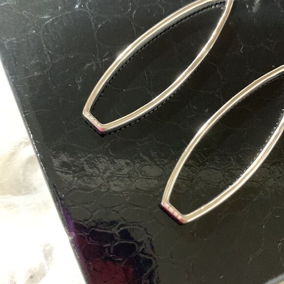 CZ crusted STERLING Silver 925 marquise-shaped drop earrings - Picture 3 of 5